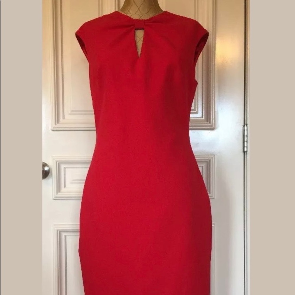 Ted Baker Kezzia Bow Neck Body-Con 2-6 Red